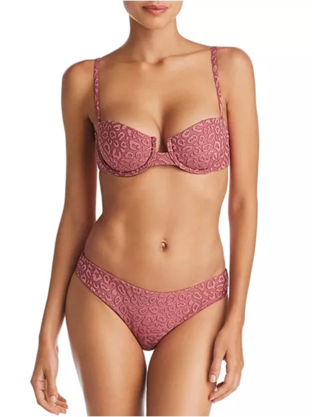 Onia Textured Leopard Bikini Top & Lily Textured Leopard Bikini